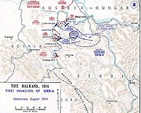 World War 1 Picture - First Attack on Serbia, August 1914