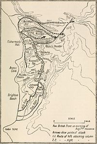 World War 1 Picture - Map of the British attack, 6-8 August