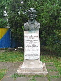 World War 1 Picture - Avram Goldfaden's statue near the Iasi National Theatre