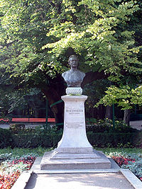 World War 1 Picture - Mihai Eminescu's statue and his Linden Tree in Copou Park