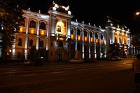 World War 1 Picture - Al. I. Cuza University building at night