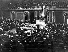 World War 1 Picture - Woodrow Wilson's Speech in Congress: January 8, 1918.