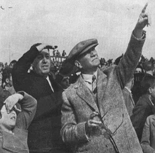 World War 1 Picture - Ataturk at the Etimesgut Airport in Ankara, built by the Turkish Aircraft Association. His famous quote, 