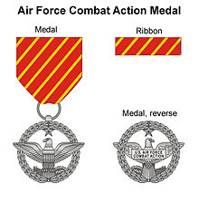 World War 1 Picture - Obverse and reverse of the Air Force Combat Action Medal.