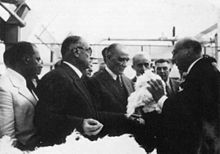 World War 1 Picture - Ataturk and Celxl Bayar visiting the Bursa plant, which was established as a part of the cotton-related industry.