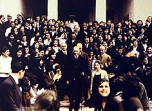 World War 1 Picture - Ataturk visits the Istanbul University after its reorganization with the University Law of 31 May 1933 that introduced mixed-sex education to the academies, colleges and universities in Turkey. In 1915, during the Ottoman period, a separate section for girl students named the İnas Darxlfxnunu was opened as a branch of the İstanbul Darxlfxnunu, the predecessor of the modern Istanbul University.