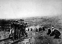 World War 1 Picture - Austrian troops executing captured Serbians in 1917.