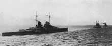 World War 1 Picture - German battlecruisers (L - R) Derfflinger, Moltke and Seydlitz enroute to Dogger Bank.