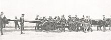 World War 1 Picture - South African gun in desert sand