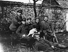 World War 1 Picture - Hitler in the German Army, 1914, sitting at right