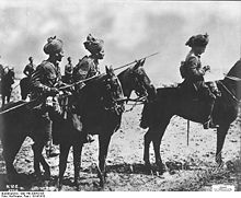 World War 1 Picture - Men from an Indian Cavalry regiment on the Western front 1914