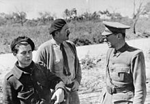 World War 1 Picture - Hemingway (center) with Dutch filmmaker Joris Ivens, and German writer Ludwig Renn (serving as an International Brigades officer) in Spain during Spanish Civil War, 1937.