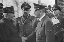 World War 1 Picture - Ptain meeting Hitler in October 1940.