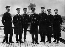 World War 1 Picture - Admiral Hipper (center) with his staff in 1916. Second from left: Erich Raeder, the future Groxadmiral during World War II.