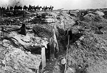 World War 1 Picture - Germans passing a captured British trench