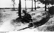 World War 1 Picture - German western front 1915, German forward detachments guarding the entrance to a trench line in front of Arras