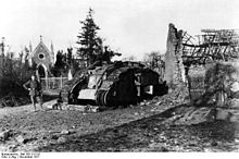 World War 1 Picture - Captured British tank at Cambrai