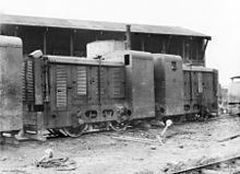 World War 1 Picture - A pair of trench railway tractors in the Minico yard of the Australian 17th Light Railway Operating Company during the Battle of Passchendaele.