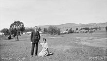 World War 1 Picture - Charles and Effie Bean in the grounds of Tuggeranong Station between 1919 and 1925.