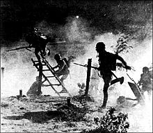 World War 1 Picture - Chinese troops advancing through the gas during the Second Sino-Japanese War.