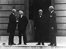 World War 1 Picture - The Big Four during the Paris Peace Conference (from left to right, David Lloyd George, Vittorio Orlando, Georges Clemenceau, Woodrow Wilson)