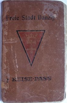 World War 1 Picture - Passport of the Free City of Danzig