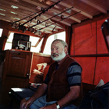 World War 1 Picture - Ernest Hemingway in the cabin of his boat Pilar, off the coast of Cuba