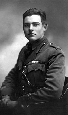 World War 1 Picture - Hemingway photographed in Milan, 1918, dressed in uniform. For two months he drove ambulances until he was wounded.