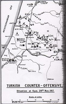 World War 1 Picture - Ottoman counterattacks 1800 28 November 1917