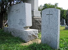 World War 1 Picture - Filip Konowal's standard Commonwealth War Graves Commission gravestone, adjacent to his wife Juliette's family monument. It is inscribed 