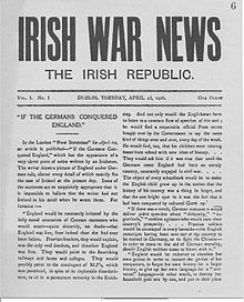 World War 1 Picture - Irish War News, produced during the Rising