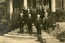 World War 1 Picture - The 1922 Genoa Conference. The British Prime Minister Lloyd George on front row, left.