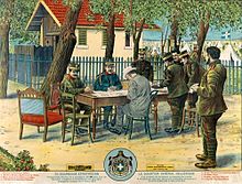 World War 1 Picture - Constantine confers with Prime Minister Eleftherios Venizelos and members of the Greek General Staff prior to the Conference of Bucharest that ended the Balkan Wars.