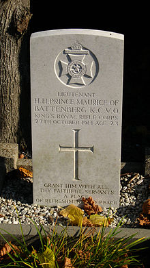 World War 1 Picture - Grave of Prince Maurice of Battenberg in Ypres, Belgium.