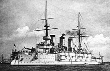 World War 1 Picture - The IJN Suwo was the flagship of the Japanese expeditionary fleet during the Siege of Tsingtao.