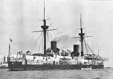 World War 1 Picture - HMS Inflexible (after original full sailing masts were removed in 1885)