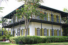 World War 1 Picture - Hemingway house in Key West, Florida where he lived with Pauline. He wrote To Have and Have Not in the second story pool house not seen in picture.