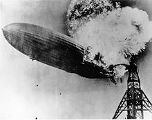 World War 1 Picture - The Hindenburg on fire in 1937