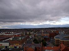 World War 1 Picture - A view of the town facing west from the viewing platform built into the Christ Church tower.