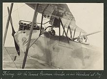 World War 1 Picture - Felmy in his Albatros at Huj