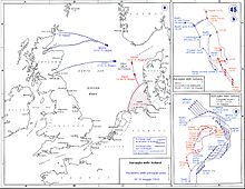 World War 1 Picture - Diagram of the Battle of Jutland showing the major movements