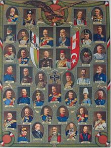 World War 1 Picture - A postcard depicting the leaders of the Central Powers.