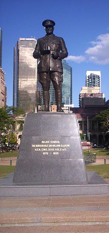 World War 1 Picture - Statue of the Major-General at Post Office Square, Brisbane. (The statue is facing ANZAC Square.)