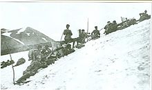 World War 1 Picture - Machine gun unit at Allahxekber Mountains