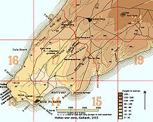 World War 1 Picture - Map showing land features and redoubts