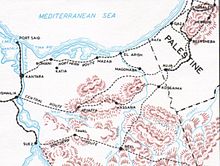 World War 1 Picture - Keogh's Map 3 shows the desert region; Magdhaba and the railway from Auja to Beersheba.