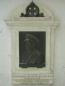 World War 1 Picture - Memorial to Field Marshal Sir Henry Wilson at Liverpool Street Station, London