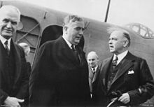 World War 1 Picture - Glasgow (left) greets Robert Menzies (centre) with Canada's Prime Minister William Mackenzie King (right) on his arrival in Ottawa, Canada, in May 1941