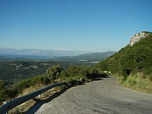 World War 1 Picture - A mountain road in northwestern Corfu.