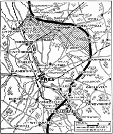 World War 1 Picture - Positions on about 30 April, before the British pullback